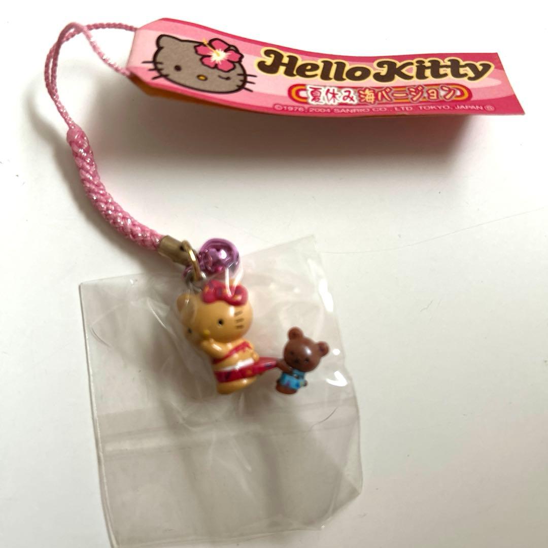 レア！夏休み海バージョン　ハローキティ　日焼け　キティ根付けストラップ　新品 ハローキティ浦島太郎伝 日焼けバージョン 夏限定 根付け ストラップ