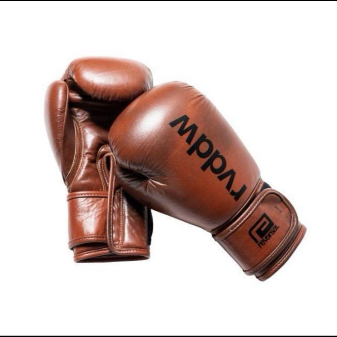 本革仕様】REVERSAL リバーサル ボクシンググローブ 茶 8オンス
