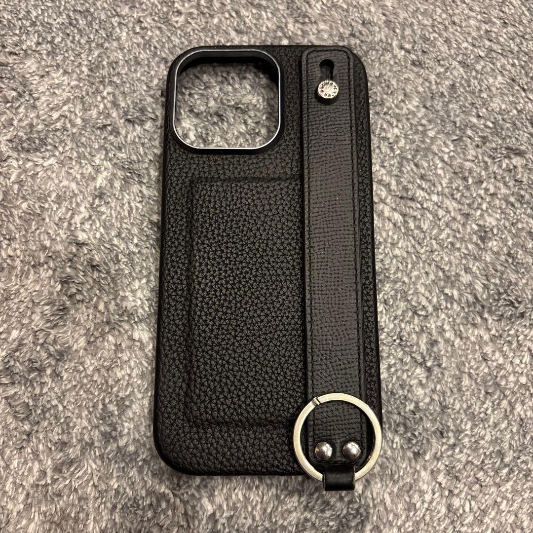 BONAVENTURA ブラック レザー iPhone 16Pro Maxケース BONAVENTURA(ボナベンチュラ)｜iPhone16 ハンドル付き バックカバー