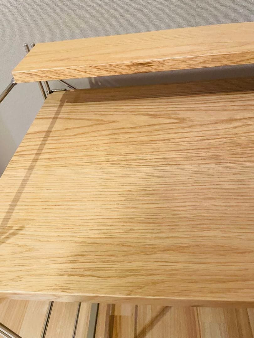 無印良品】ステンレスユニットシェルフ オーク材 デスク仕様 - メルカリ