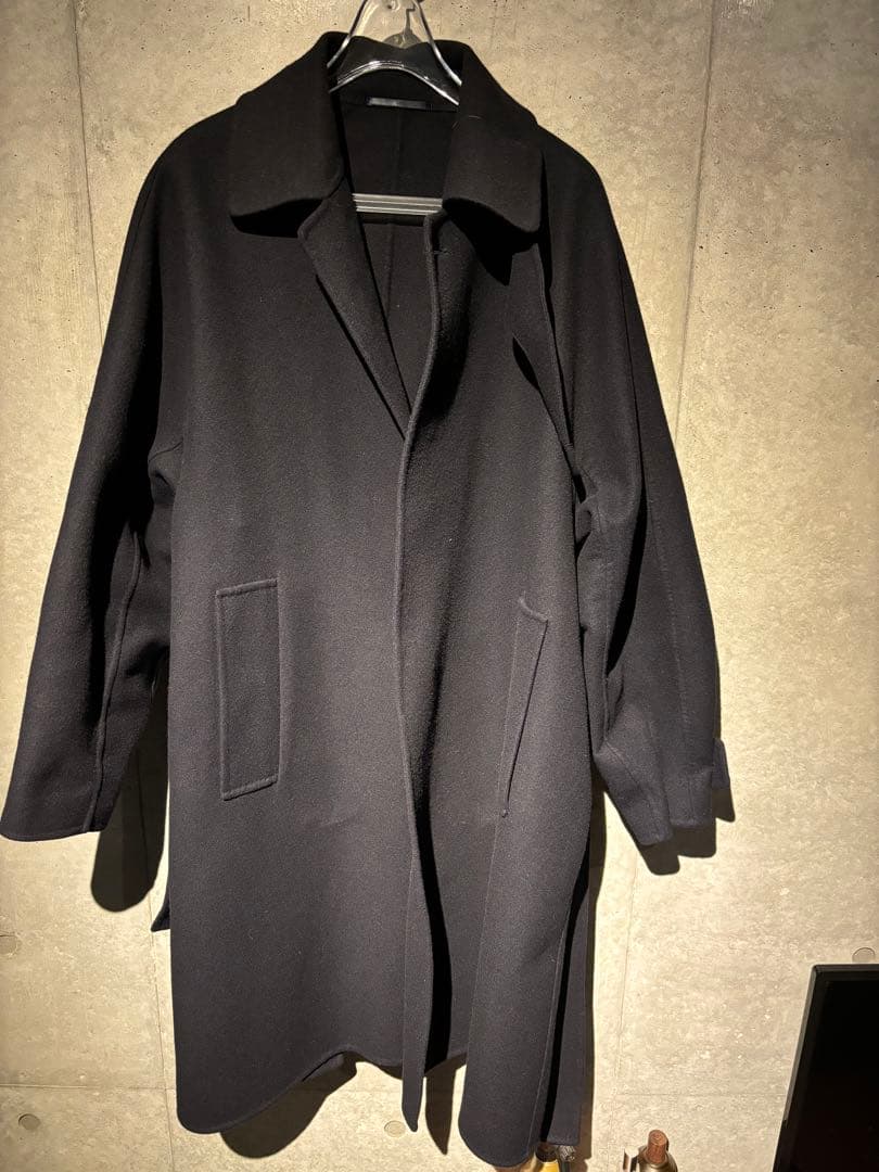 H BEAUTY&YOUTH リバーバルカラーベルテッドコート NAVY/S