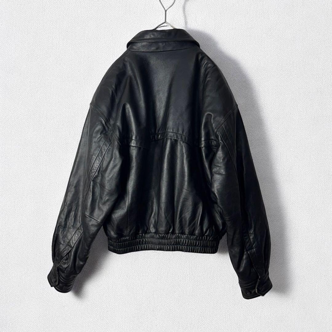 ixi:z イクシーズ レザージャケット ブルゾン 短丈 羊革 Lサイズ 古着