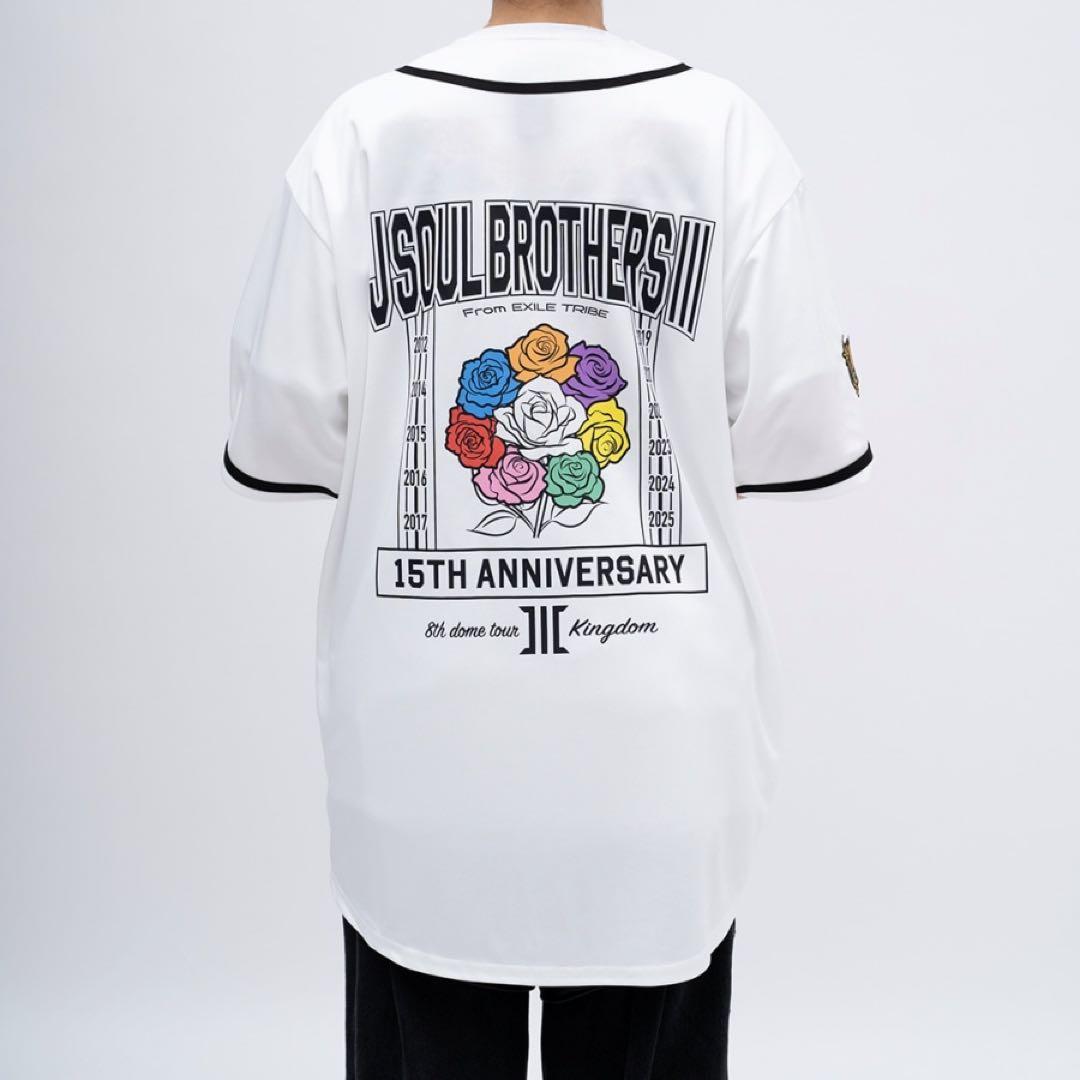 三代目 KINGDOM ベースボールシャツ 白 ホワイト