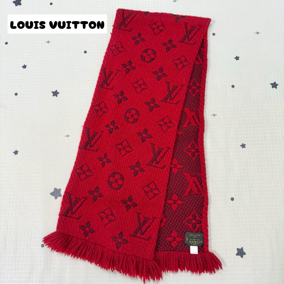 LOUIS VUITTON ルイヴィトン 赤 マフラー - メルカリ