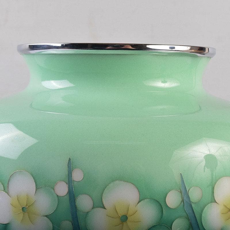 七宝焼 花文 花瓶 唐木台付 共箱 M R8887H - メルカリ