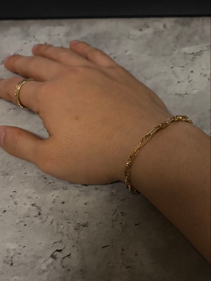 K18 デザインクリップチェーン ブレスレット 5.28g 17cm