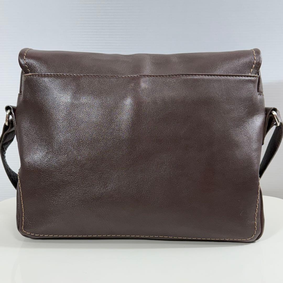 美品】 土屋鞄 フラップ メッセンジャー バッグ ステッチ 本革 レザー
