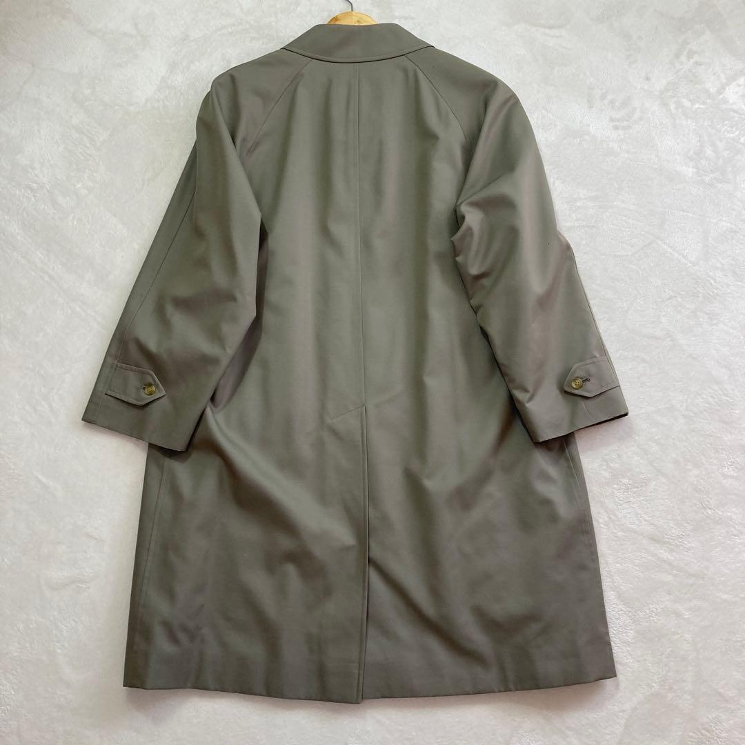 90s BURBERRY シルク混バルマカーンコート カシミヤ混ライナー 玉蟲