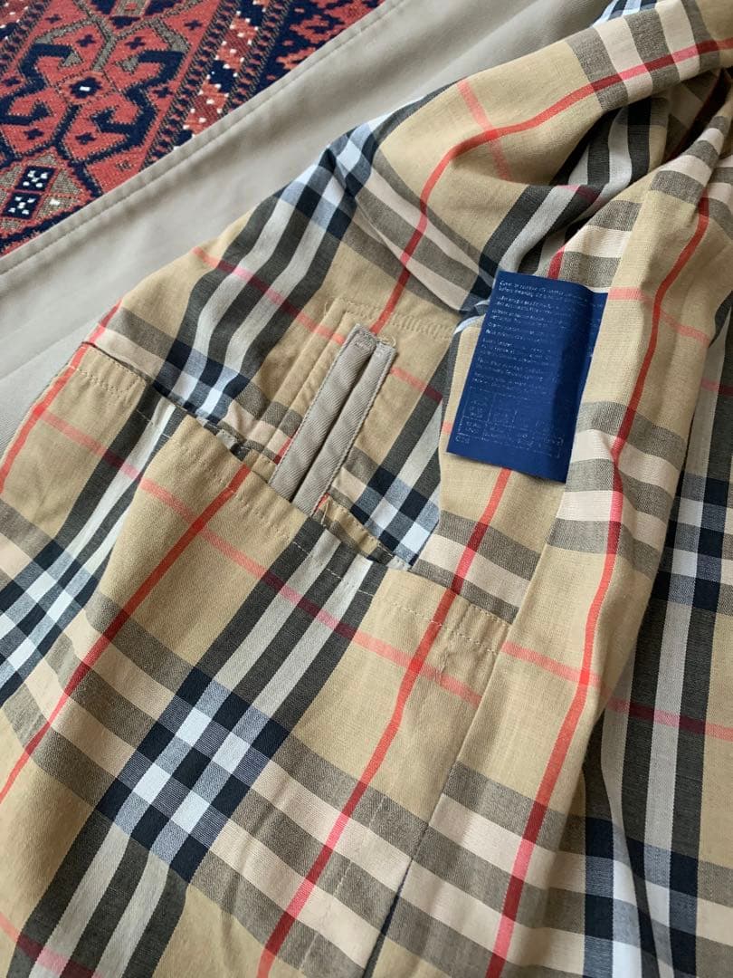 英国製 80s〜 バーバリー ステンカラーコートメンズ コットン ノバチェック