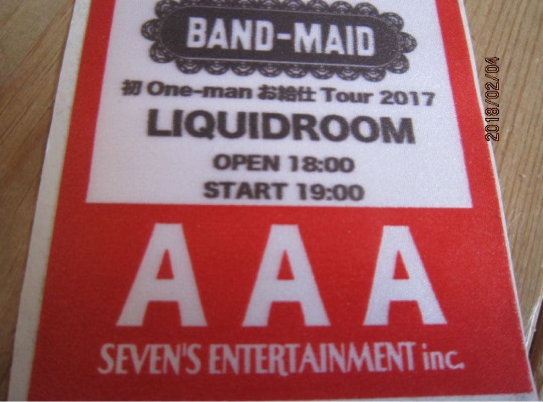 BAND-MAID◆初ワンマンTour 2017 パスステッカー