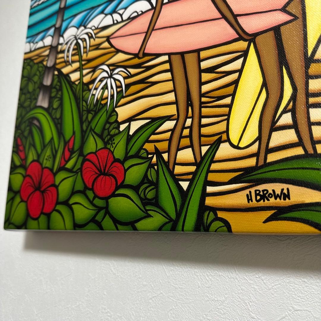 ヘザーブラウン ジクレー キャンパスプリント絵画 虹サーフィン