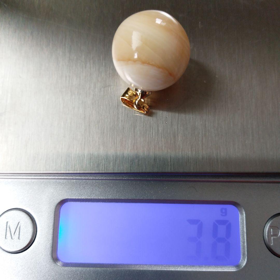 鯨歯　マッコウクジラ　牙玉ペンダントトップ　15㎜