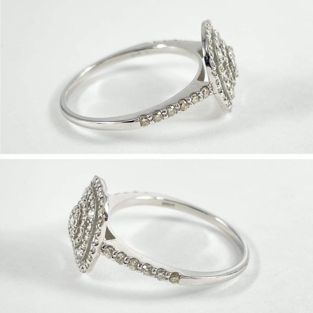 K18WG 天然ダイヤモンド 0.40ct リング