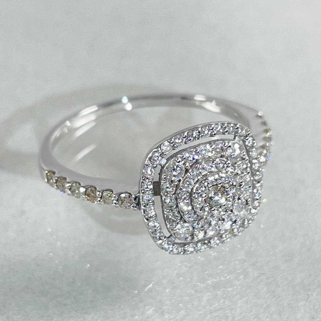 K18WG 天然ダイヤモンド 0.40ct リング