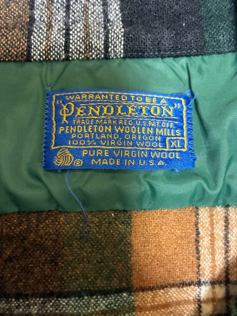 Pendleton ボードシャツ 70s オンブレ シャドー ブラウン グリーン