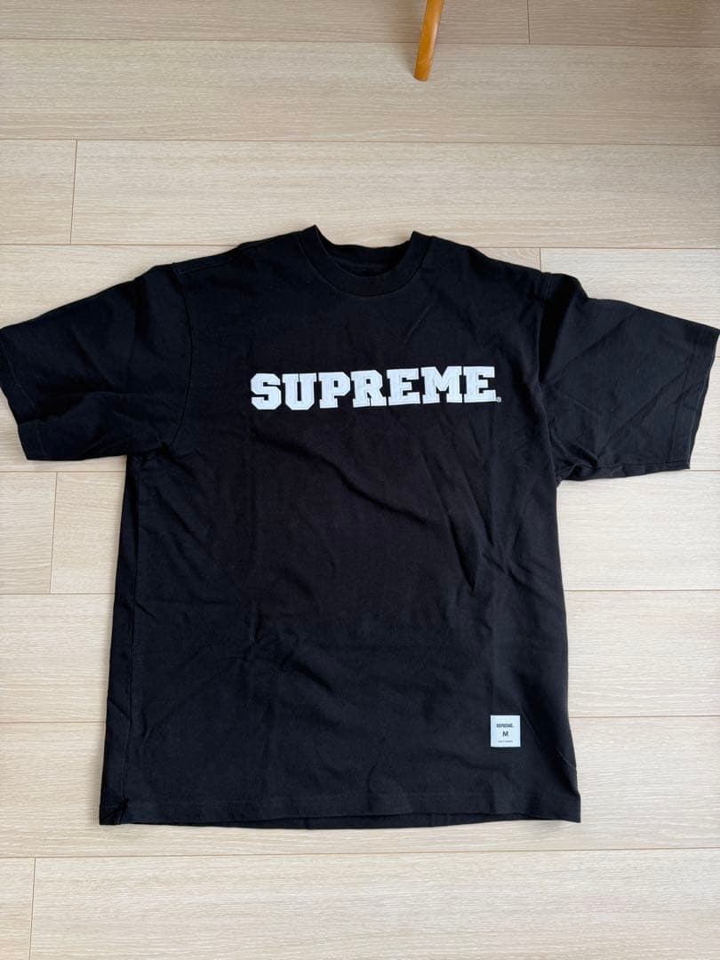 Supreme College Logo Tee ブラック M カレッジロゴ Supreme Black Stitch Logo Letter Collegiate Varsity Thick SS Tee