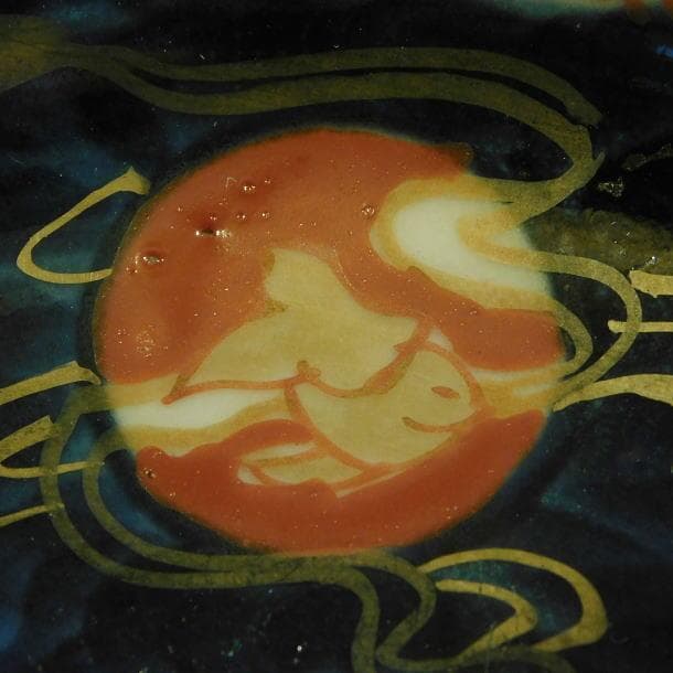 時代磁器 錦手草花紋 小皿（五枚）富貴長春銘】