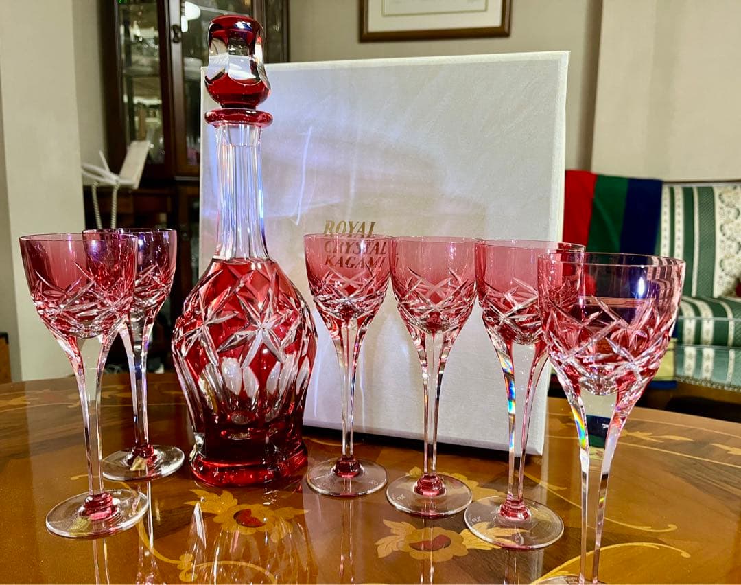 カガミクリスタル 江戸切子 デキャンタ ワイングラス セット - メルカリ