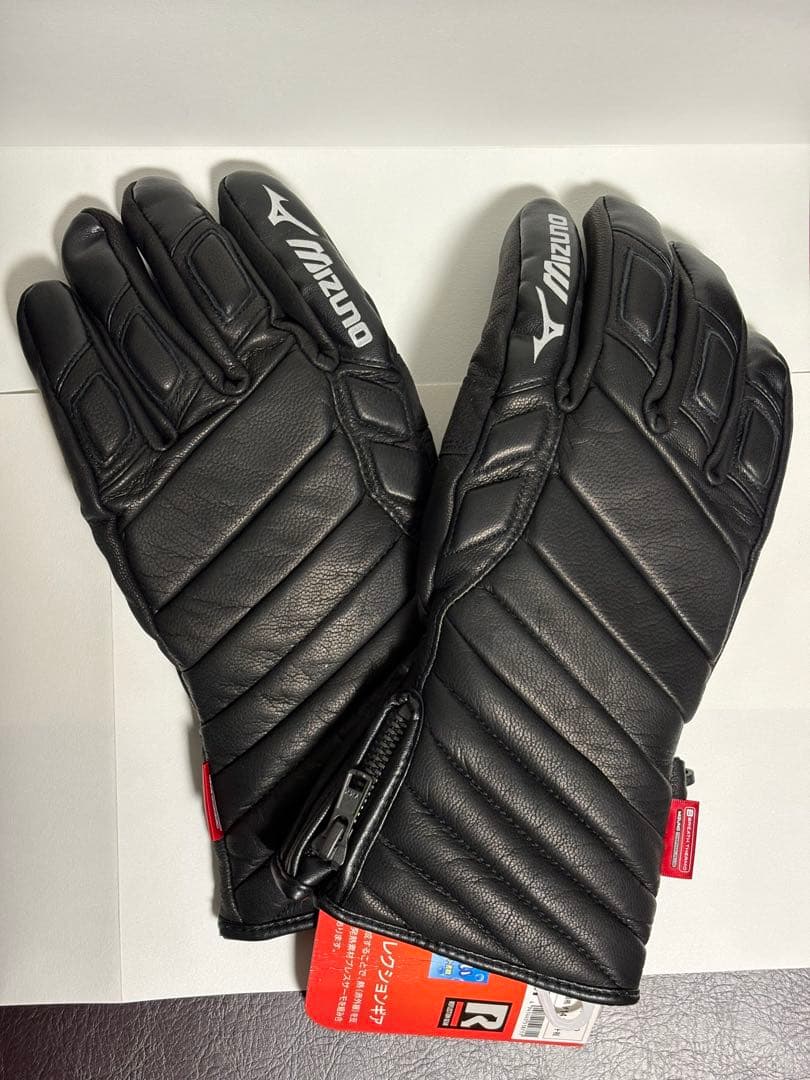 【未使用】ミズノ スキーグローブ M ブレスサーモ リフレクションギア レザー ミズノ株式会社との共同企画商品 「ミズノブレスサーモ ロードバイク
