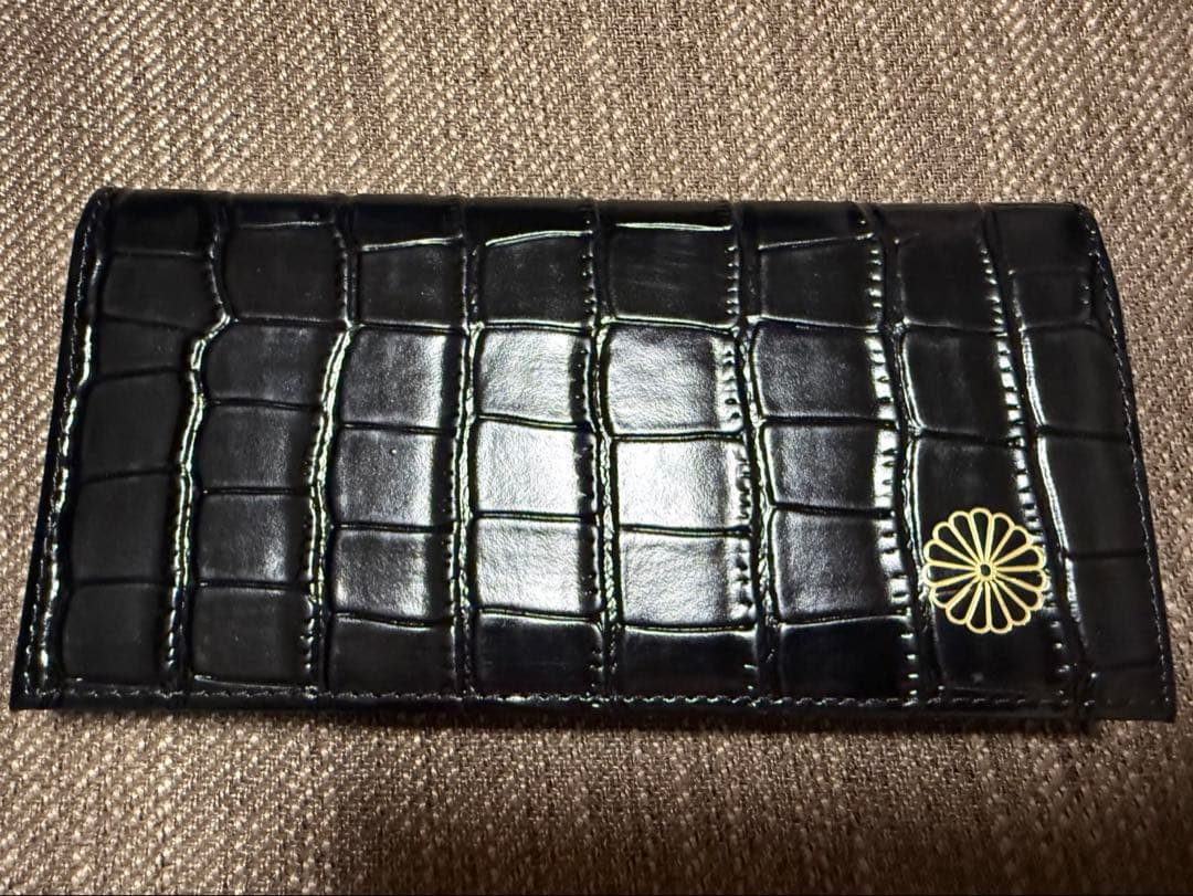 皇居 長財布 クロコダイル 型押し ブラック 新品未使用 - メルカリ