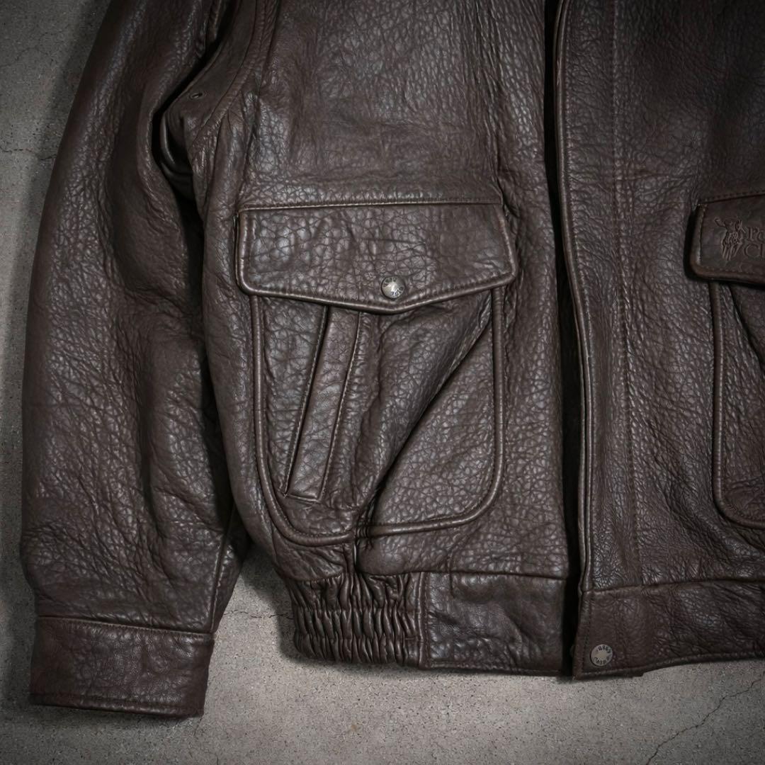90s vintage leather jacket g1 a2 短丈 polo - メルカリ