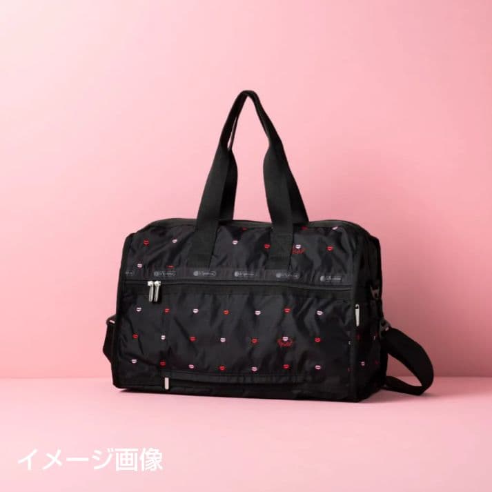 レスポ ハーパーバッグ リップ柄 刺繍 バレンタイン ボストンバッグ レスポ ハーパーバッグ リップ柄 刺繍 バレンタイン ボストンバッグ