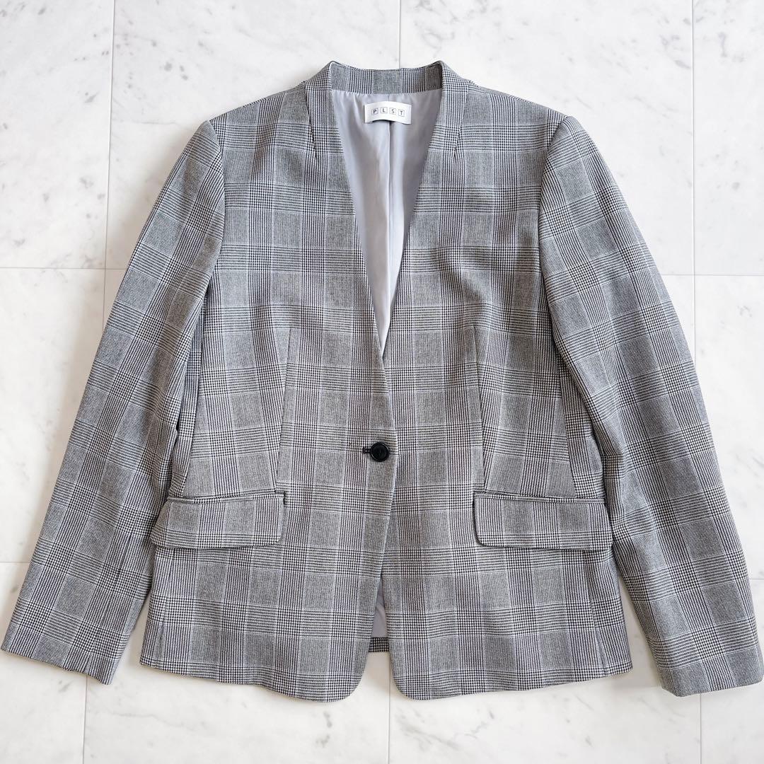 PLST ウォームリザーブカラーレスジャケット&パンツ セットアップ チェック