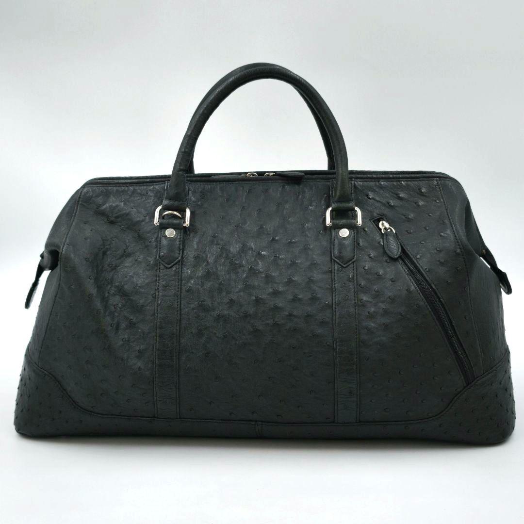 美品 高級◎】オーストリッチ ボストンバッグ 2way 斜め掛け 大容量