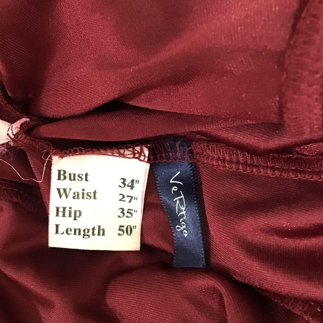 社交ダンス ドレス VeRtigo ドレス えんじ色 グラデーションスカート