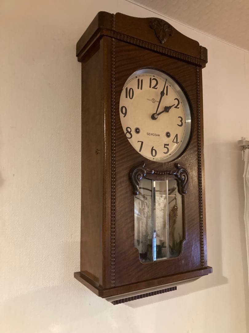 昭和レトロ 精工舎 ゼンマイ式振り子時計 ボンボン時計 稼働品②
