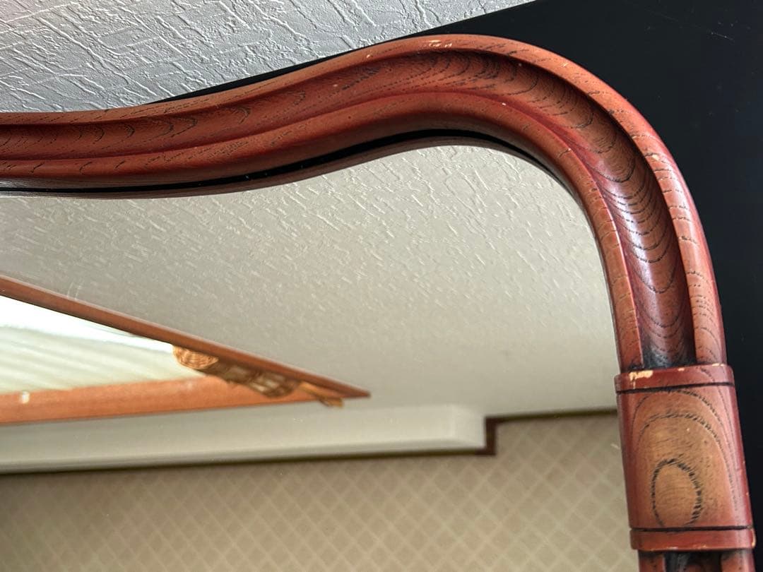 アンティーク ニッカ 壁掛け鏡 リボン ウォールミラー 昭和レトロ