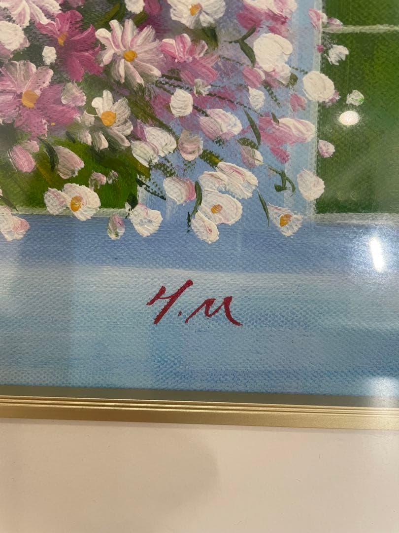 【お花油絵】ヒラリーメイヤー絵画　風水