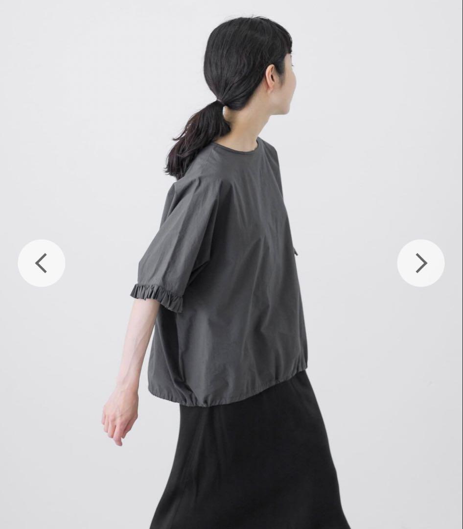 かぐれ新品今季2025 半袖フリルスリーブプルオーバーブラック