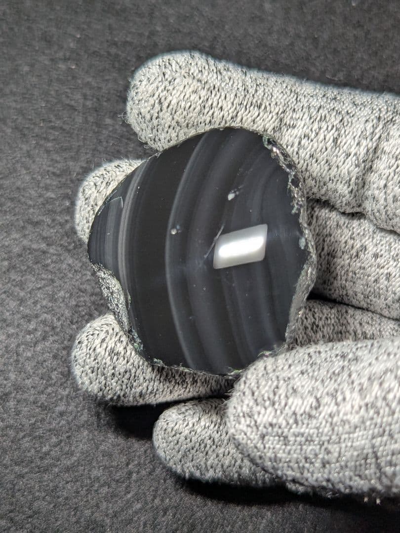 【研磨品】十勝石玲瓏　北海道産レインボーオブシディアン　十勝石　玲瓏石　黒曜石