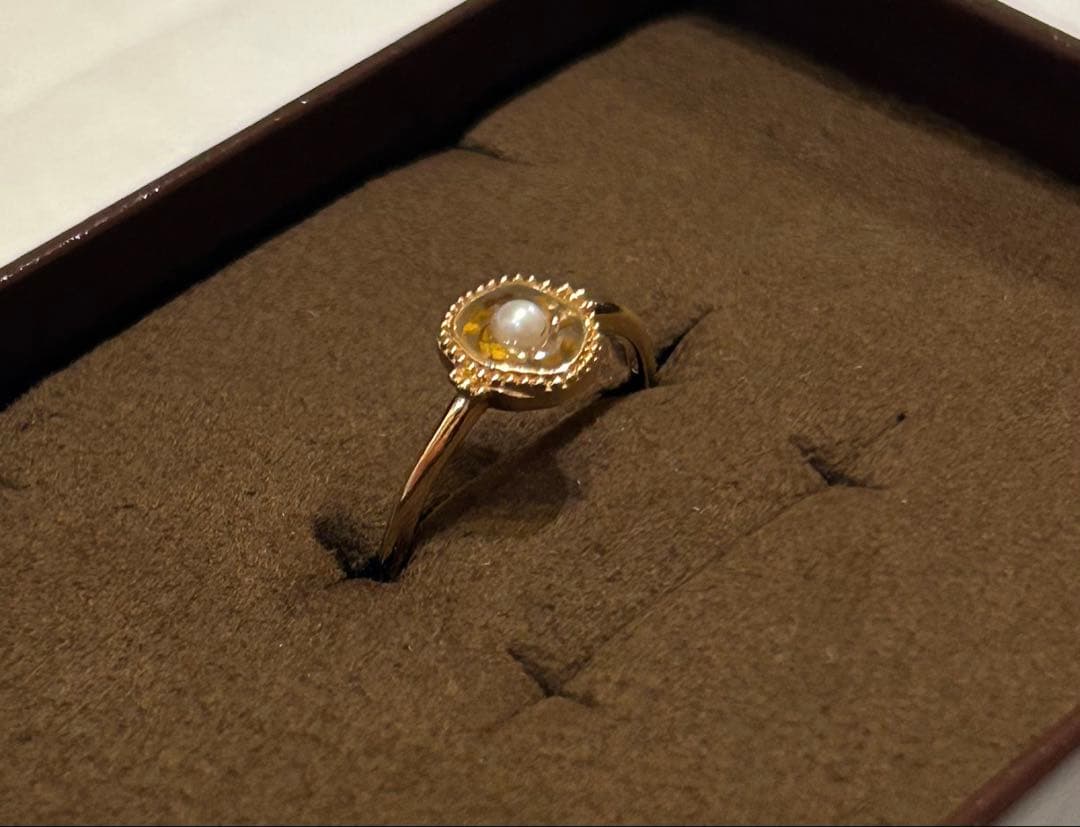 完売品】agete アガット K10 ゴールドリング13号タイガーアイ 金運