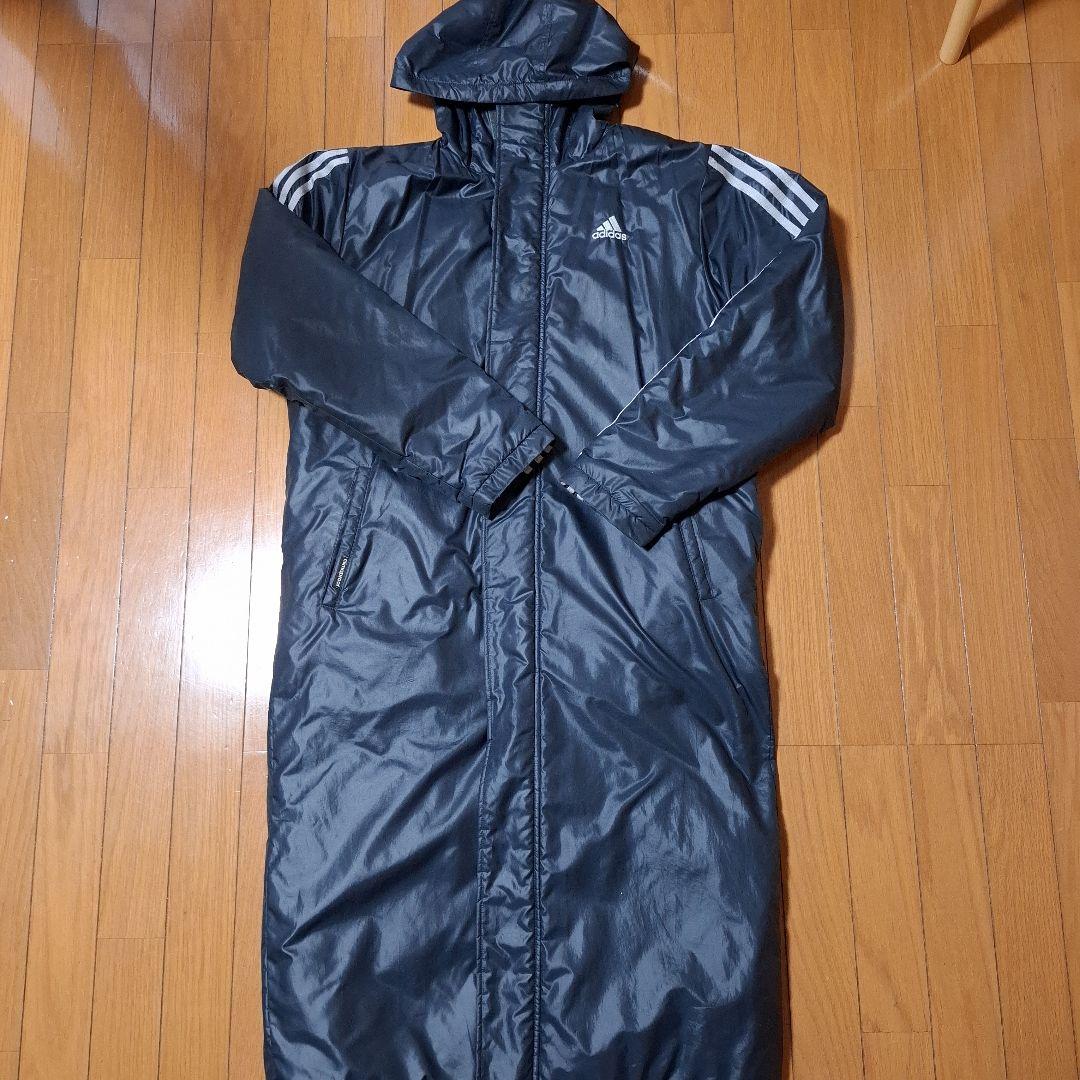 adidas フード付きベンチコート ネイビー - メルカリ