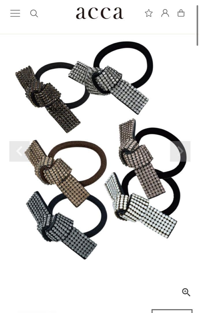 acca オードリー　ビジュー付きリボン ヘアゴム　ダークブラウン　ブリジット AUDREY SERIES | ACCA