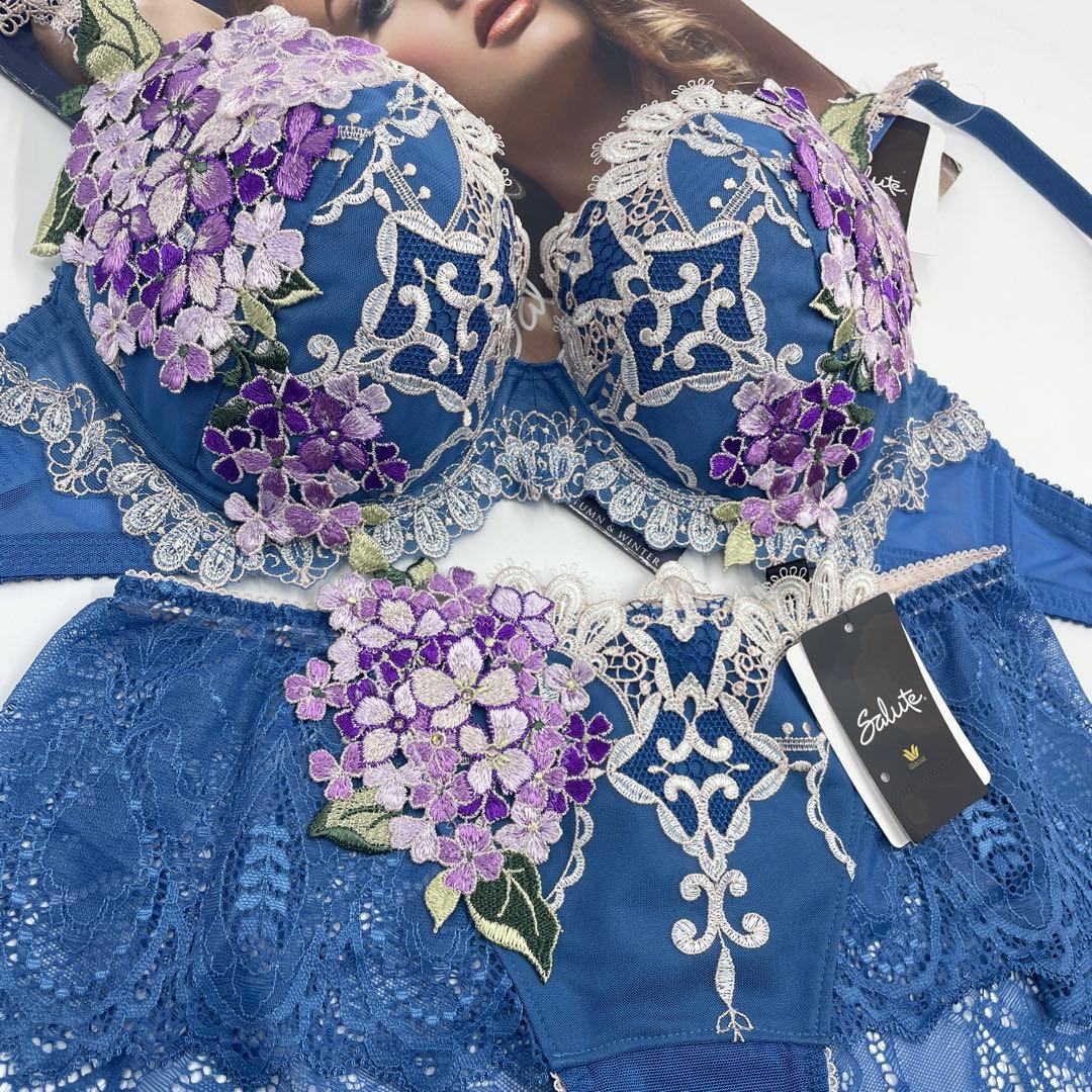 サルート 店舗限定49G グループ美しい青い街ブラジャー&ショーツF70-L