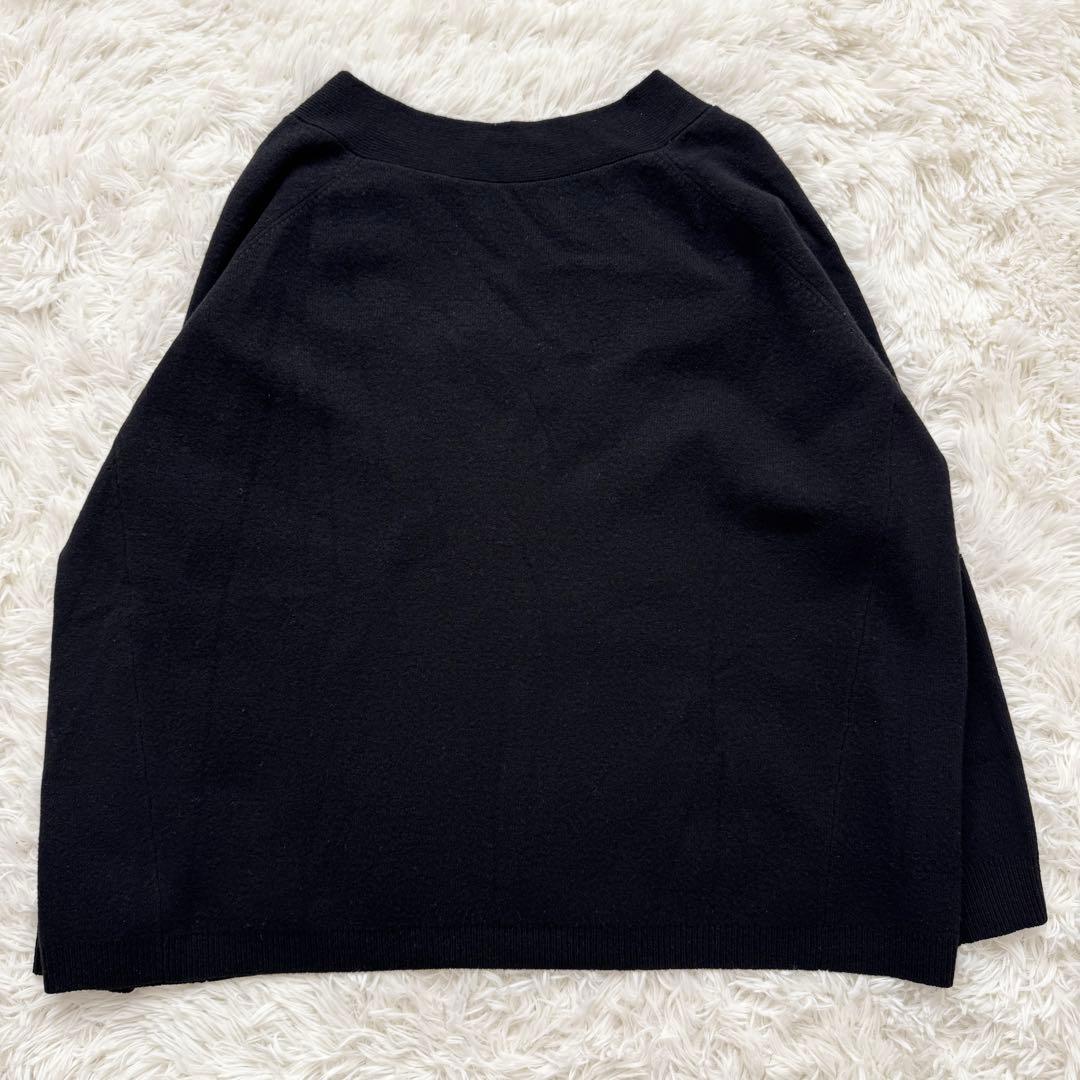 カシミヤ混 ドゥーズィエムクラス ミドルゲージニット Vネック ブラック F