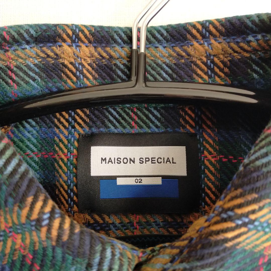 美品メゾンスペシャル カーブポケットシャツブルゾン NVY サイズ2