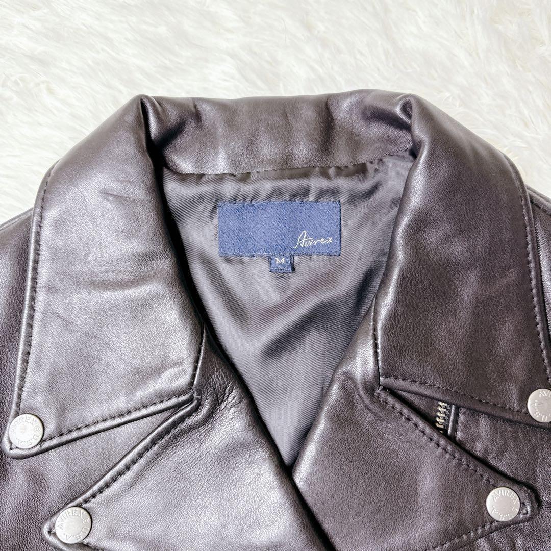 ✨美品✨ AVIREX レザー ジャケット 羊革 ラムレザー M ライダース
