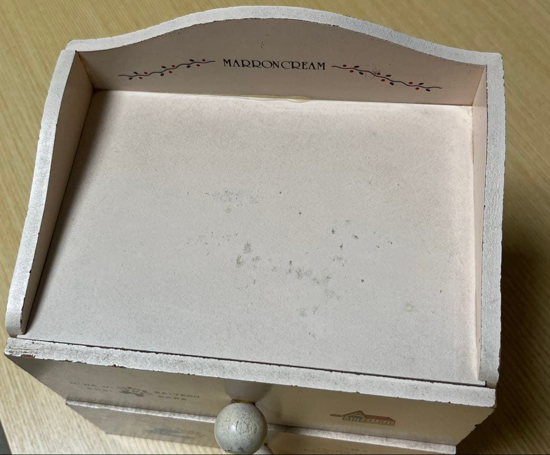 希少★1986年製　マロンクリーム　小物入れチェスト　木製　引き出し