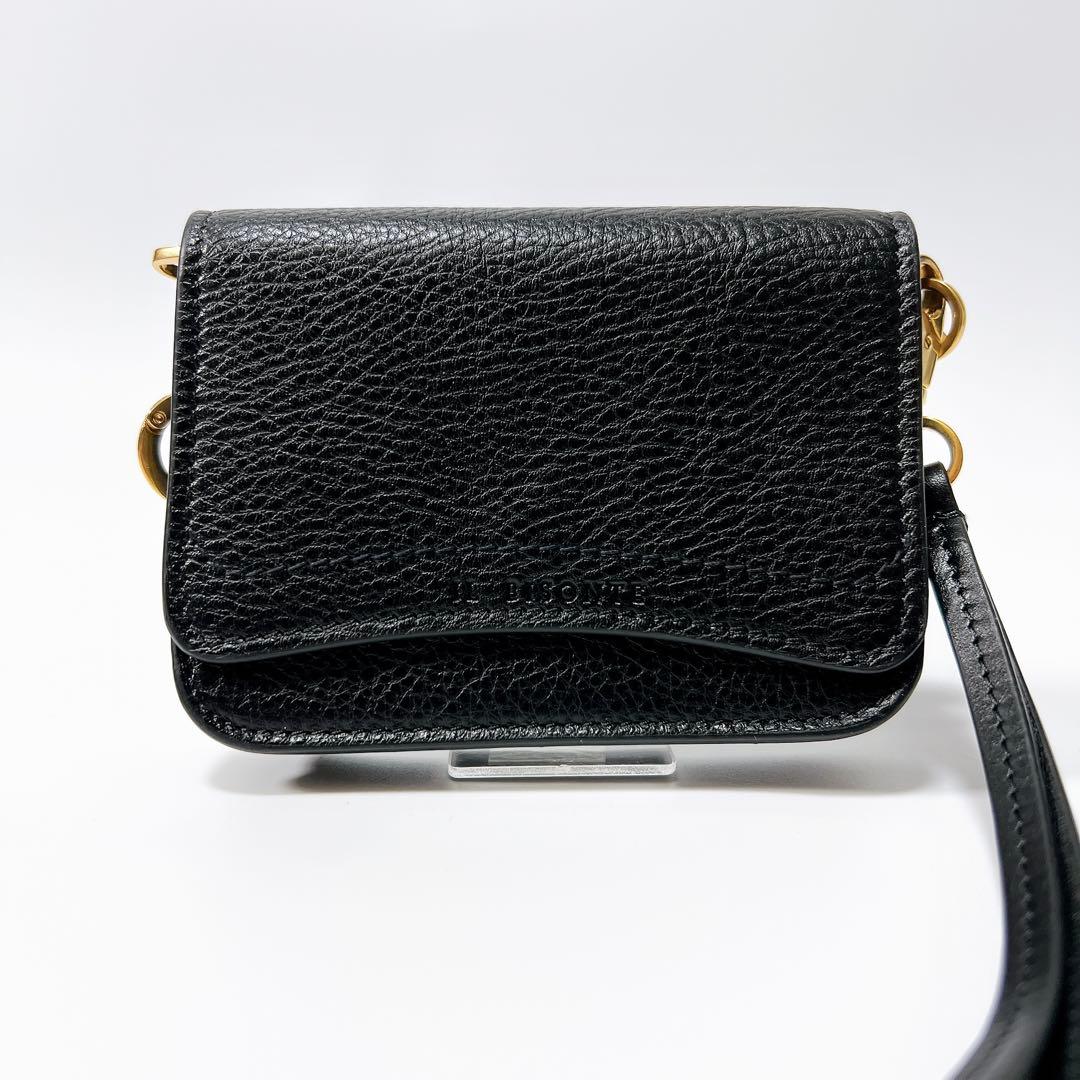 《極美品》イルビゾンテ レザーカードケース ミニ財布 ブラック 箱付き