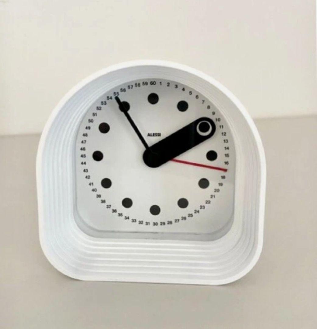 希少品 Alessi 02RW \"OPTIC\" 置時計 ホワイト