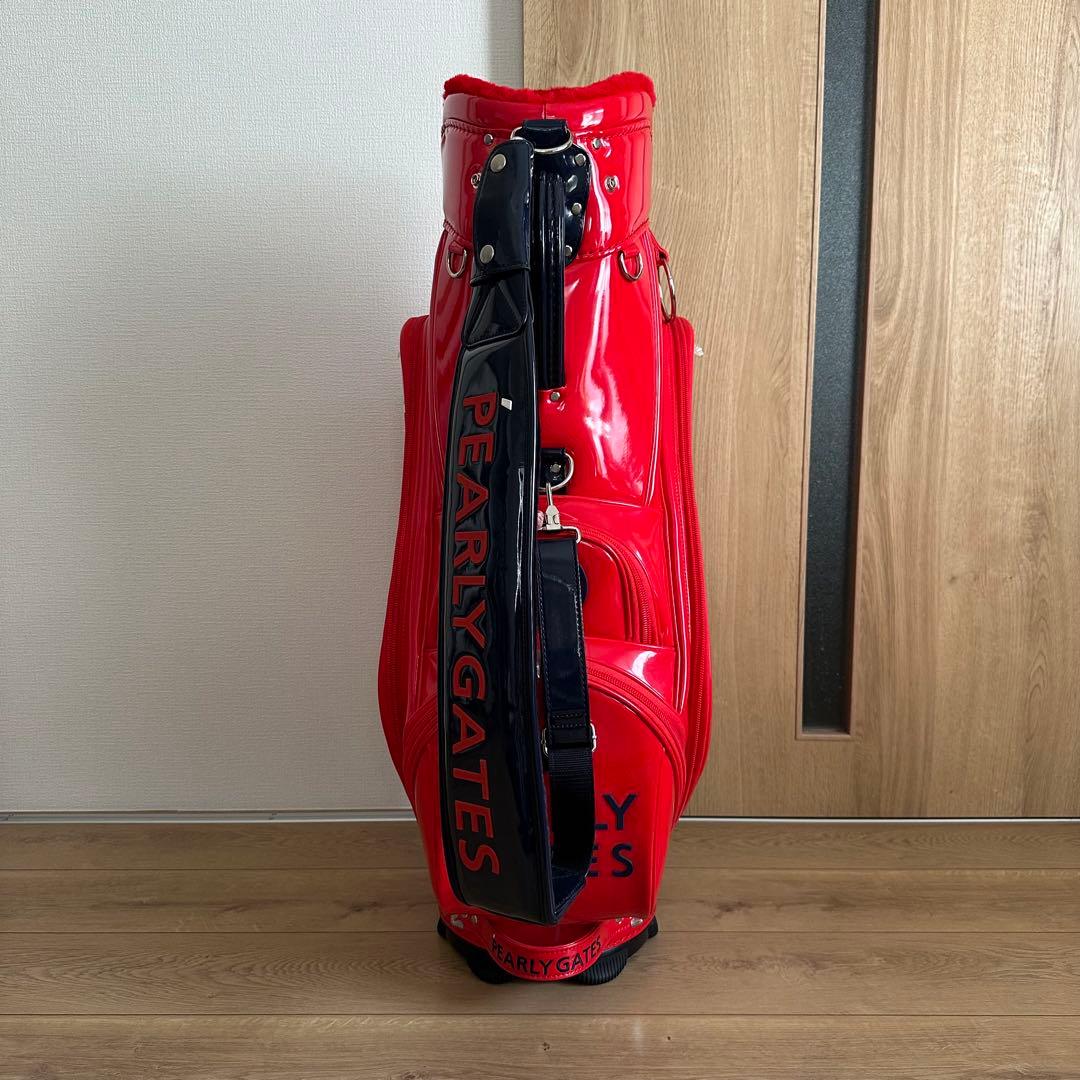 未使用 PEARLY GATES エナメル キャディバッグ レッド - メルカリ