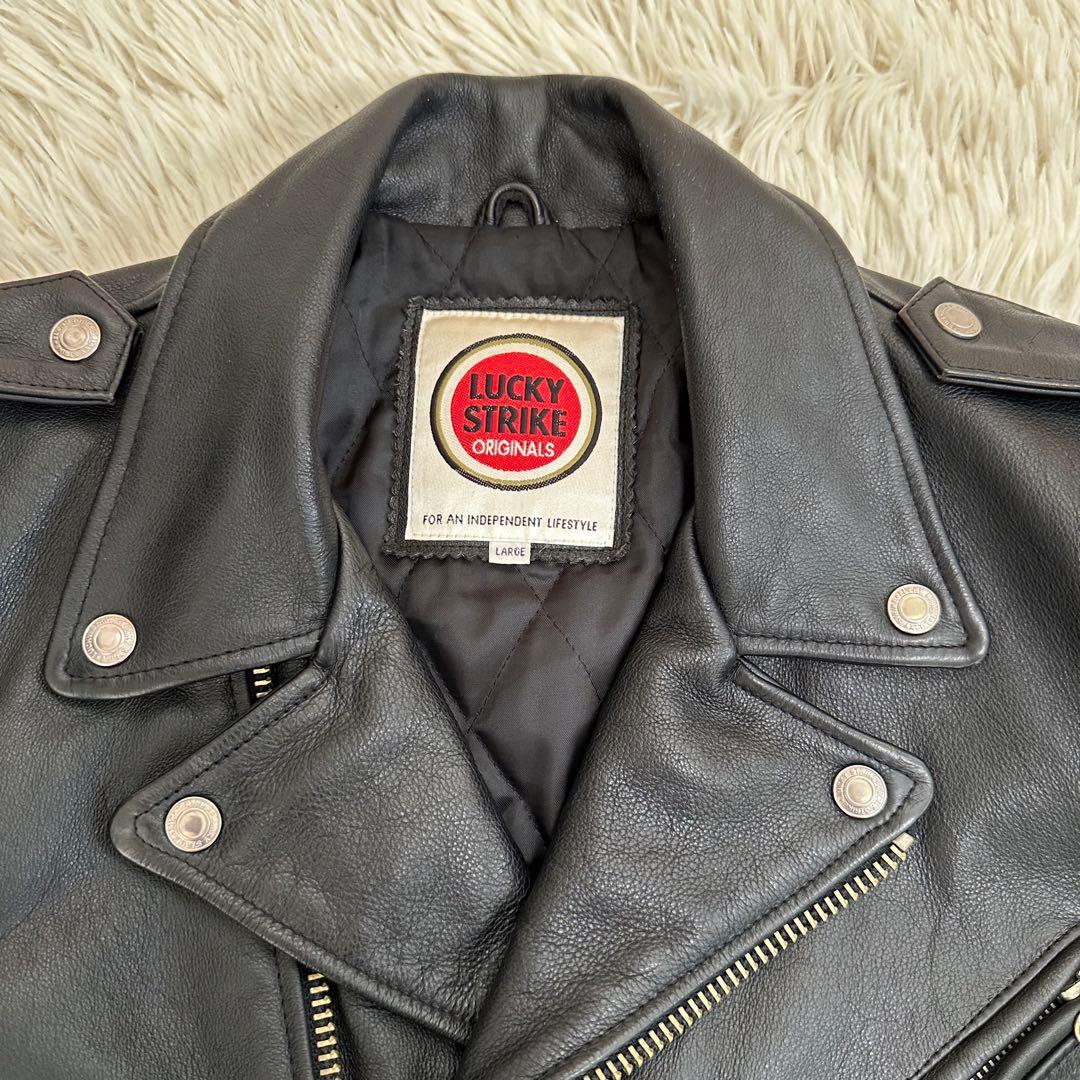 LUCKY STRIKE】ラッキーストライク ライダースジャケット レザー牛革
