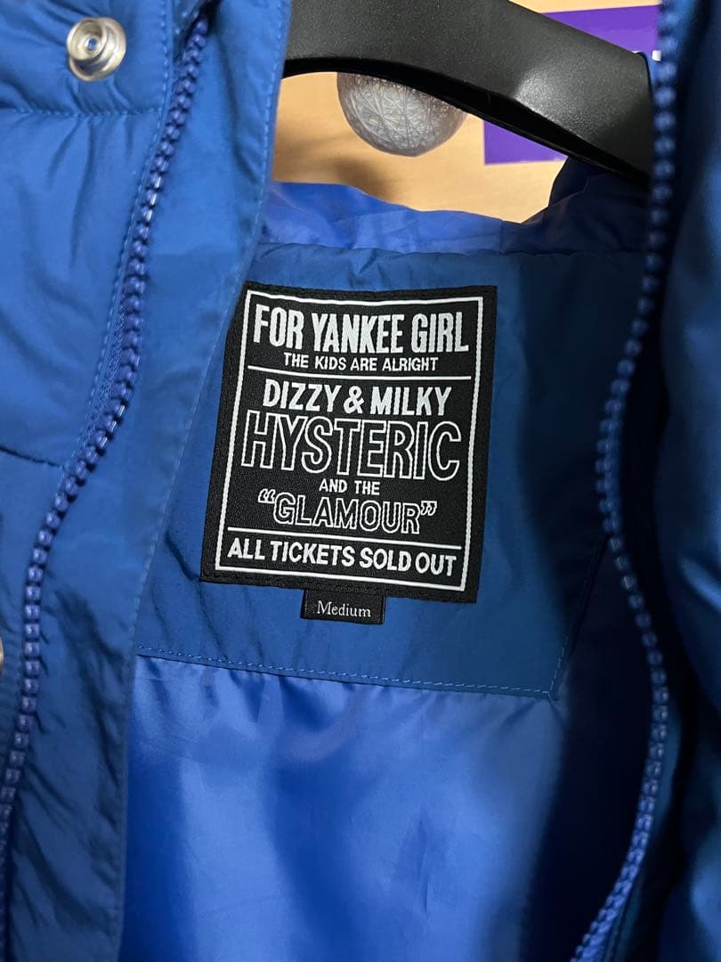 HYSTERIC GLAMOUR フードブルゾン ブルー - メルカリ