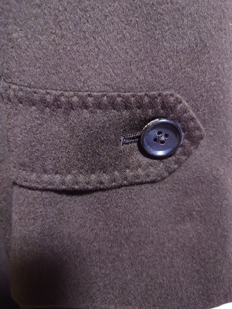 ダーバン カシミヤ100％ ステンカラーコート M ダークブラウン 日本製