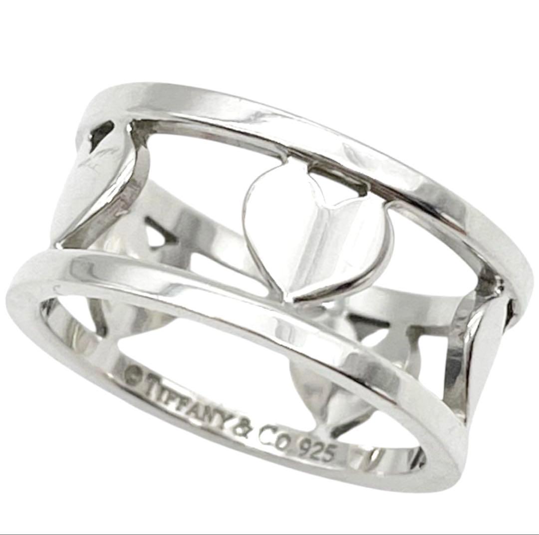 美品◎ ティファニー 透かしハート リング 指輪 シルバー925 TIFFANY&CO】1968 オープンハートリング／8号／シルバー925／エルサ
