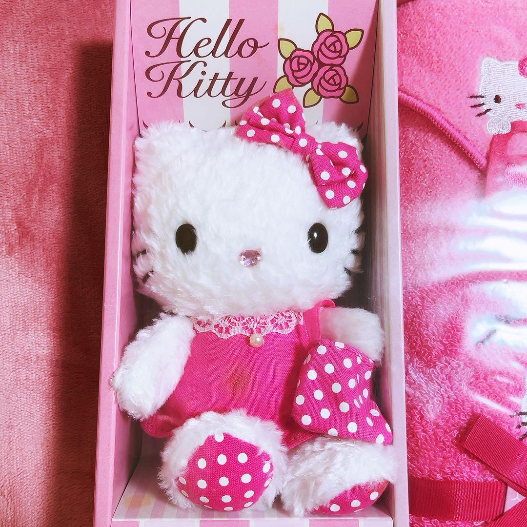 希少レア ハローキティ ぬいぐるみ タオルセット 2006 サンリオ 平成